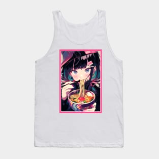 Cute Anime Girl |  Ramen Noodles | Hentaii Chibi Kawaii Design Tank Top